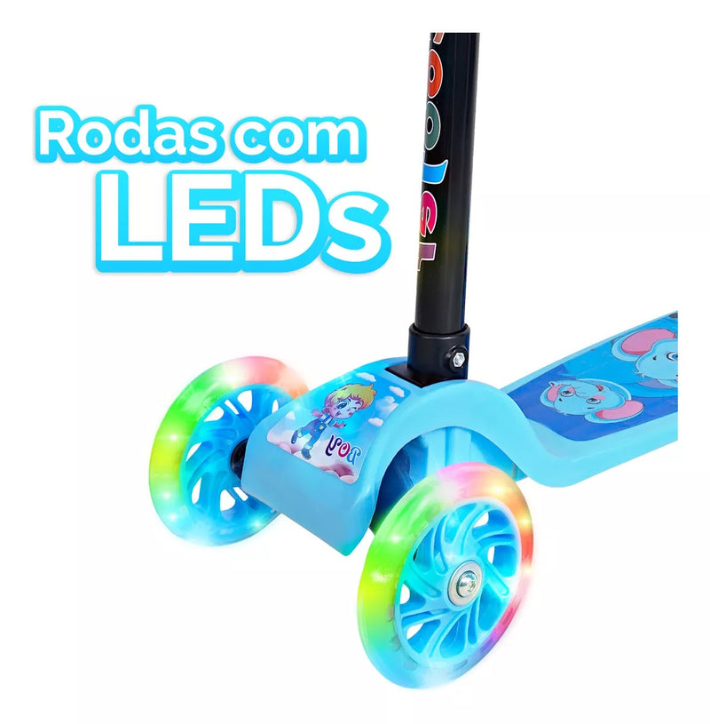 Patinete Infantil 3 Rodas De Led Dobrável
