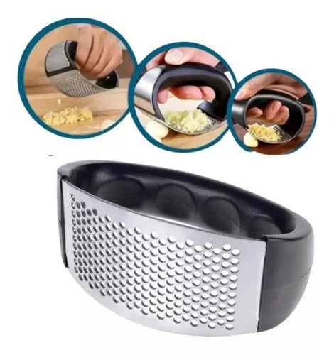 Amassador Espremedor Alho Triturador Manual Portátil Em Inox