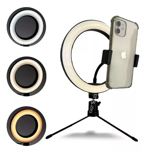 Ring Light - IIuminador de Mesa c/ Suporte Celular