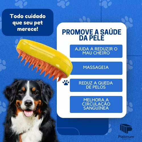 Escova Vapor Tira Pelo Pet Recarregável Usb Cão Gato