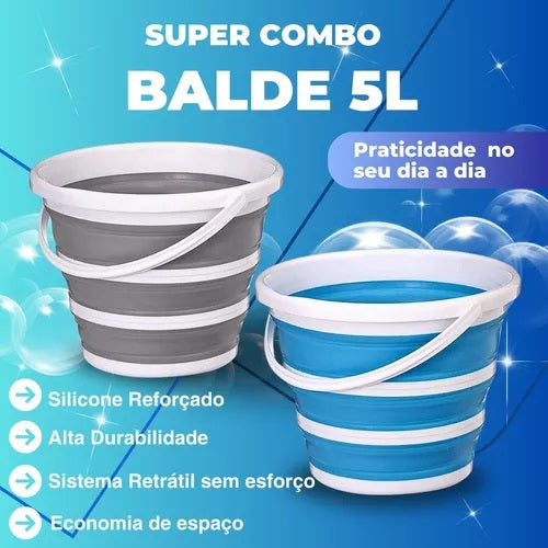 Balde 5 Litros Balde Retratil Flexivel Dobravel Balde Magico