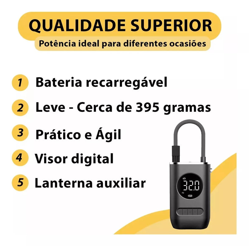 Mini calibrador portátil digital p/ carro, bike e moto