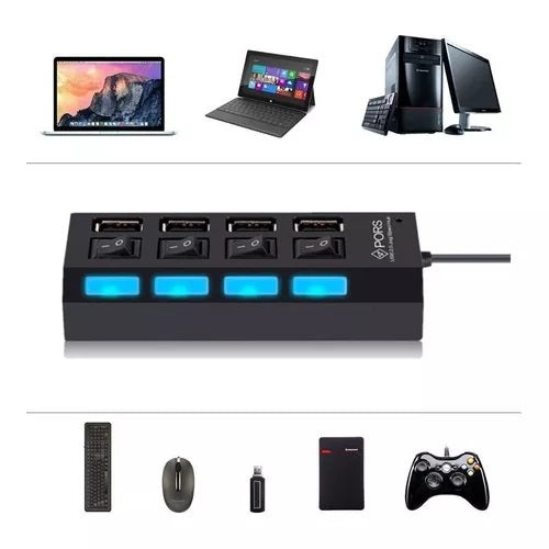 Hub Usb Switch 7 Portas com chave seletora