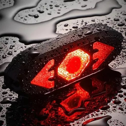 Lanterna traseira de bike  sem fio USB com seta e buzina