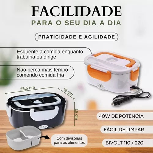 Marmita Eletrica Termica Portatil Carro 12v/24v 110v/220v
