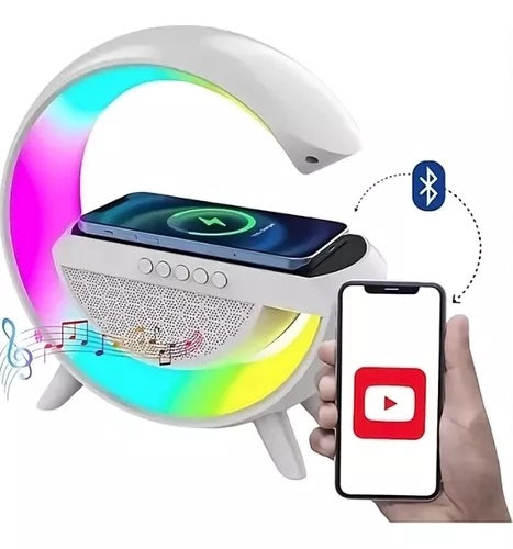 Luminária G-speaker Bluetooth Caixa Som Carregador Indução