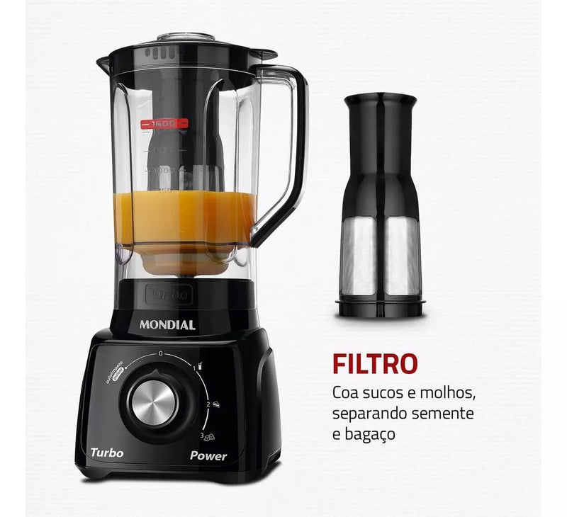 Liquidificador Mondial Turbo Power L-99 Fb Preto 500w