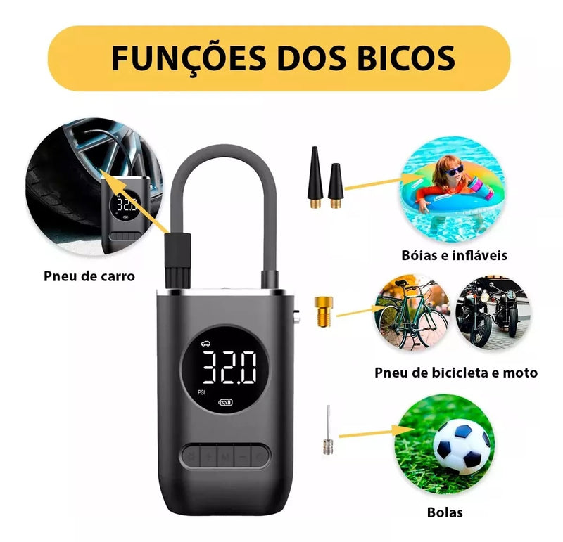 Mini calibrador portátil digital p/ carro, bike e moto