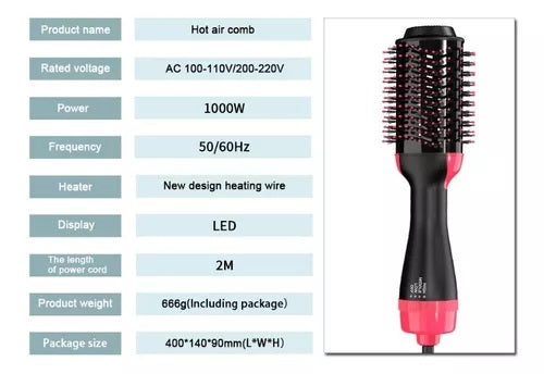 Escova Secadora 3 Em 1 - 110/220v - Seca Alisa E Modela