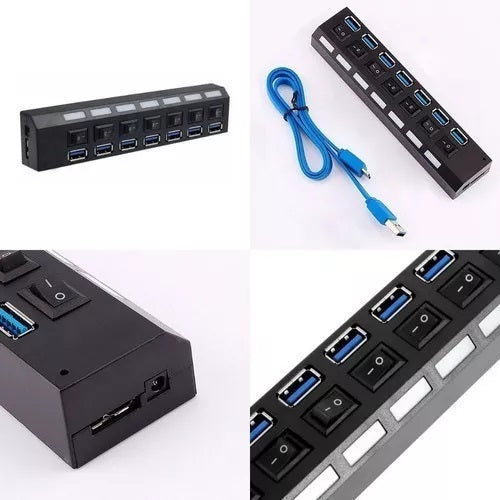 Hub Usb Switch 7 Portas com chave seletora