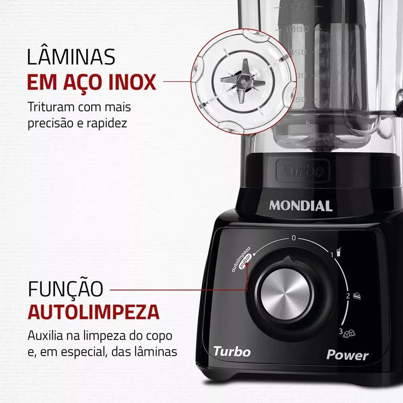 Liquidificador Mondial Turbo Power L-99 Fb Preto 500w