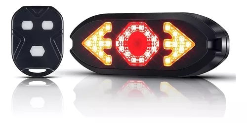 Lanterna traseira de bike  sem fio USB com seta e buzina