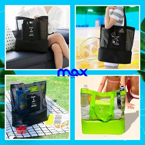 Bolsa com compartimento térmico para piqueniques, praias, clubes e piscinas