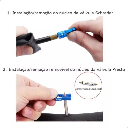 Chave Núcleo De Válvula Presta Schrader Câmara Tubeless Pro