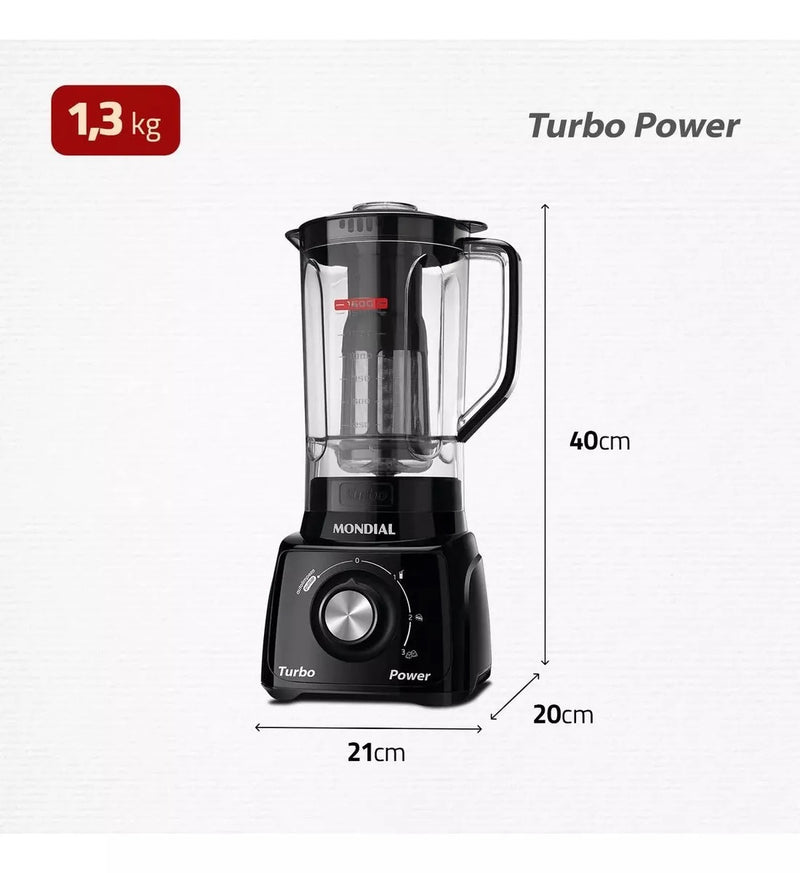 Liquidificador Mondial Turbo Power L-99 Fb Preto 500w