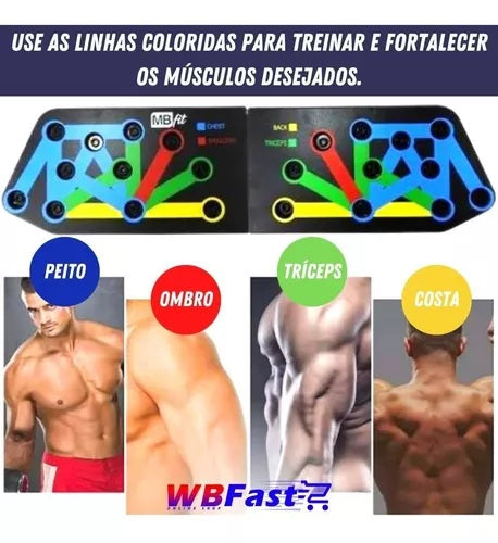 Aparelho Prancha Exercícios Flexão Peitoral Costas Tríceps