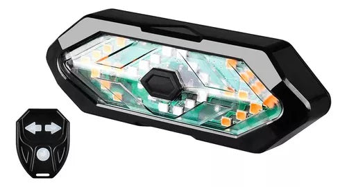 Lanterna traseira de bike  sem fio USB com seta e buzina