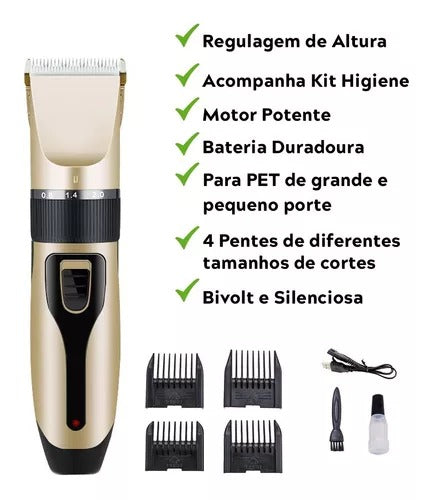 Maquina de Tosar Pet Semi Profissional Cachorros Gatos