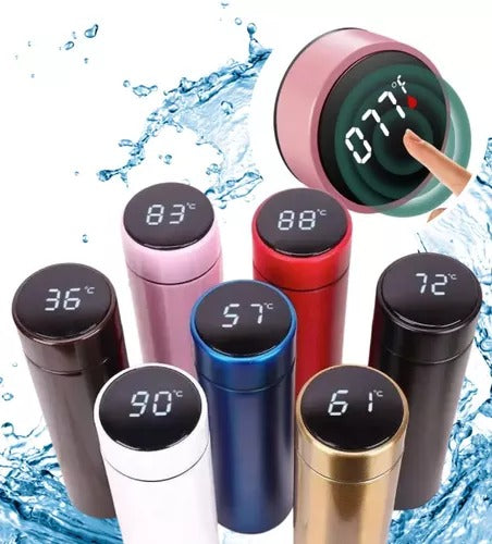 Garrafa Térmica com Medidor de Temperatura Digital Led
