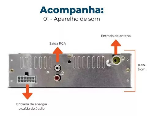 Som Automotivo Firstoption 8850b Usb Bluetooth Cartão Sd Mp3