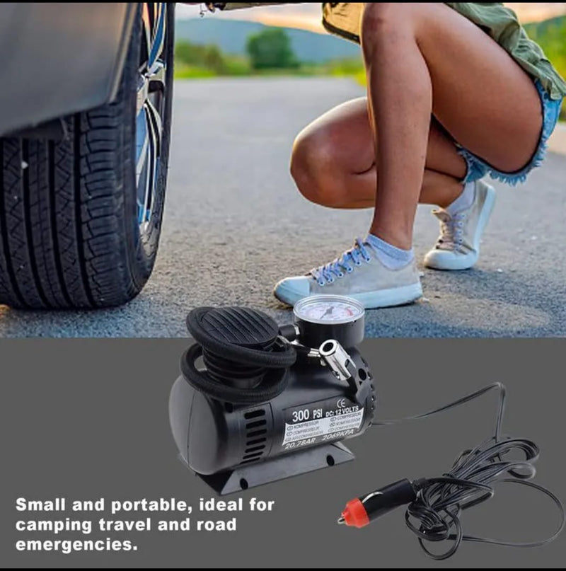 Compressor Ar Multiuso 300 Psi 12v Portátil Carro Moto