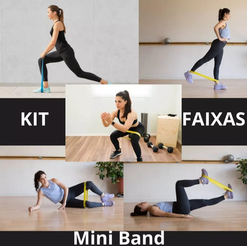 Kit 5 Elásticos Mini Band Para Treino Exercícios