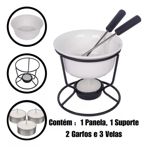 Conjunto de Fondue em Cerâmica Antiaderente