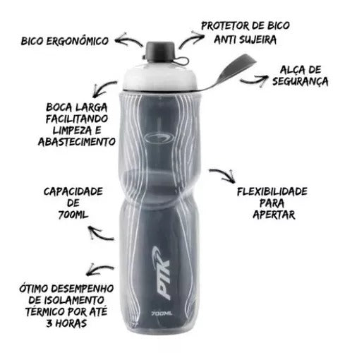 Kit Garrafa Térmica, Suporte e Luvas