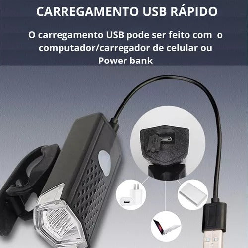 Kit Farol e Lanterna traseira LED e USB