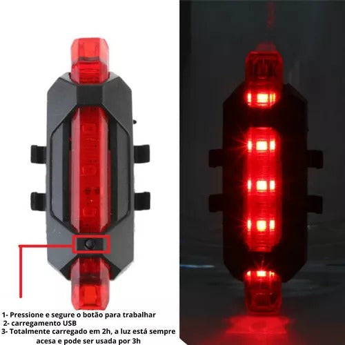 Kit Farol e Lanterna traseira LED e USB