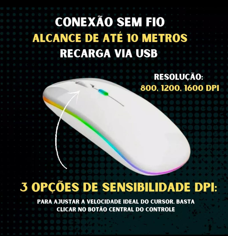 Mourse Sem Fio Wireless Optico Led