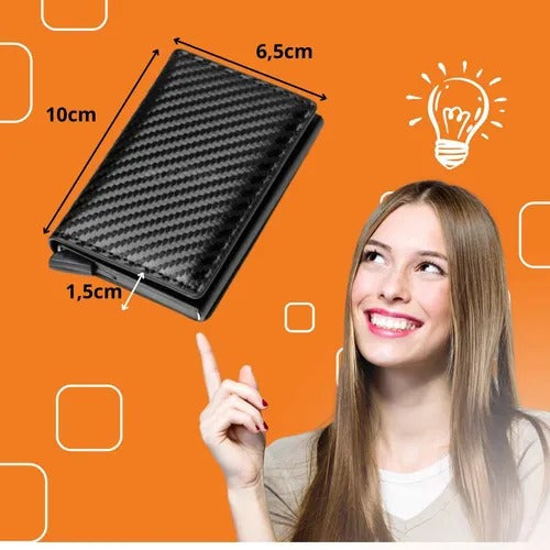 Carteira Slim anti furto por aproximação c/ porta cartões